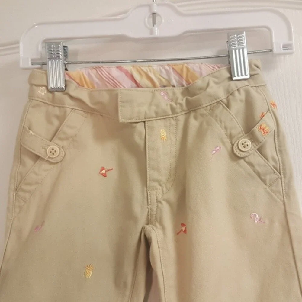 Carter's Khaki Capri Pant Flamingos Pineapple